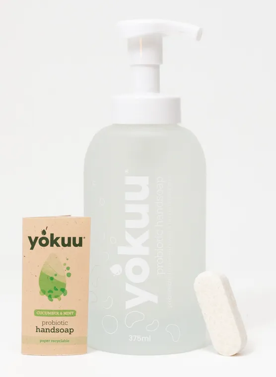 Yokuu Handzeep - startkit cucumber & mint(1glazen fles + 1tablet)